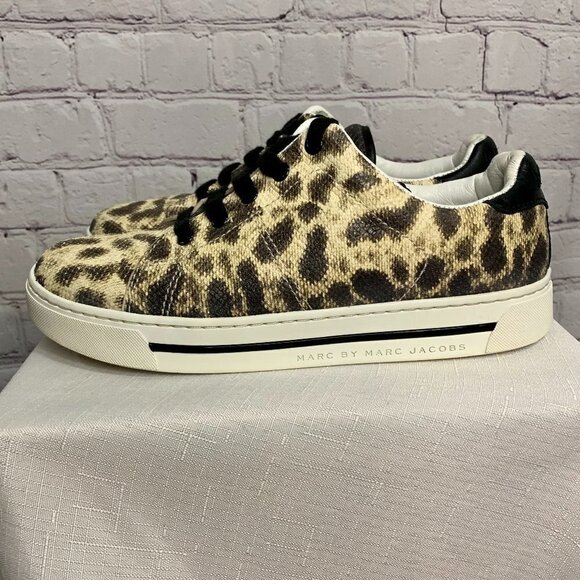 MARC By Marc Jacobs Animal-Print Leather Sneakers Size 7 - Picture 6 of 16